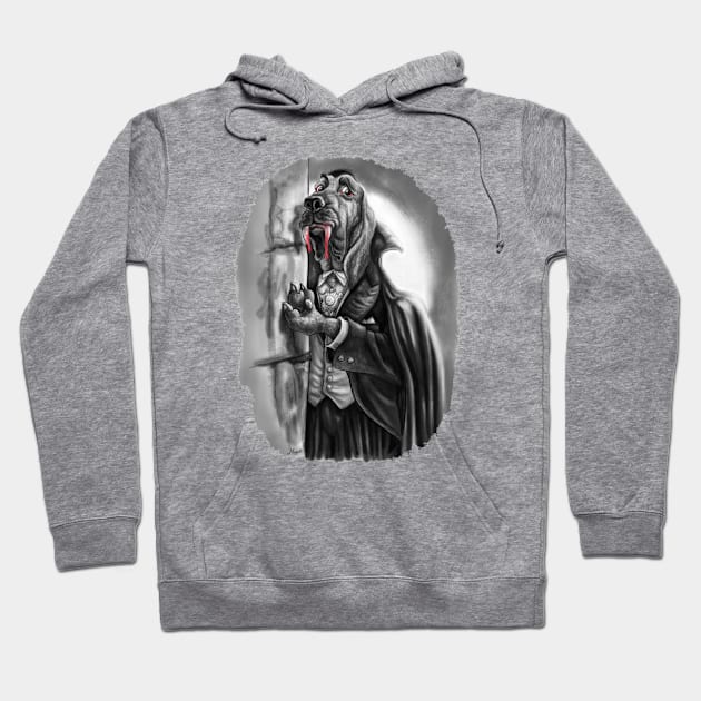 Vampire Bloodhound Dog Hoodie by Mudge